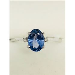 20) 10K WHITE GOLD TANZANITE DIAMOND RING