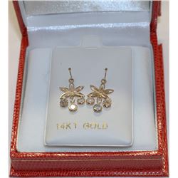 21) 14K YELLOW GOLD DIAMOND EARRINGS