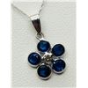 Image 1 : 22) 14K WHITE GOLD SAPPHIRE & DIAMOND W/10K CHAIN