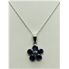 Image 2 : 22) 14K WHITE GOLD SAPPHIRE & DIAMOND W/10K CHAIN