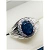 Image 2 : 25) STERLING SILVER SAPPHIRE CUBIC ZIRCONIA RING