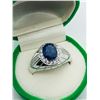 Image 3 : 25) STERLING SILVER SAPPHIRE CUBIC ZIRCONIA RING