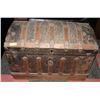 Image 1 : ANTIQUE HUMPBACK TRUNK WITH EMBOSSED GILT &