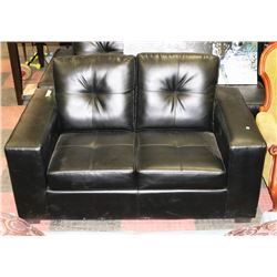NEW BLACK LEATHERETTE 84" SOFA WITH 60" LOVE SEAT