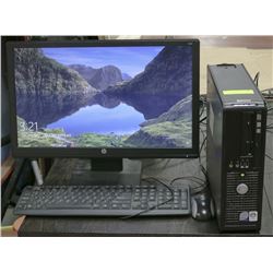 DELL DESKTOP WITH 21"MONITOR, 80 BG HARDDRIVE,