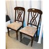 Image 1 : PAIR OF WOOD AND FABRIC SIDECHAIRS