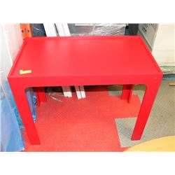 LARGE RED WOOD SEWING TABLE