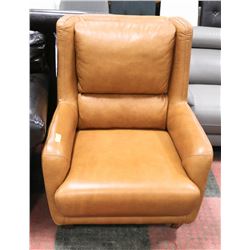 LIGHT BROWN LEATHERETTE ARMCHAIR