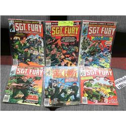 6 SGT. FURY VINTAGE COMIC BOOKS