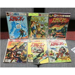 6 CHARLTON FIGHTIN ARMY VINTAGE COMIC BOOKS