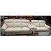 Image 1 : BEIGE LEATHERETTE 78" SOFA WITH 58" LOVE SEAT