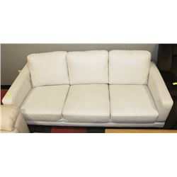 WHITE LEATHERETTE 74" SOFA