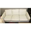 Image 1 : WHITE LEATHERETTE 74" SOFA