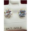 Image 1 : 26) 10K YELLOW GOLD CUBIC ZIRCONIA EARRINGS