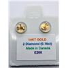 Image 4 : 28) 14K YELLOW GOLD BLUE DIAMOND EARRINGS
