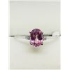 Image 1 : 29) 10K WHITE GOLD PINK SAPPHIRE & DIAMOND RING