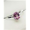 Image 2 : 29) 10K WHITE GOLD PINK SAPPHIRE & DIAMOND RING
