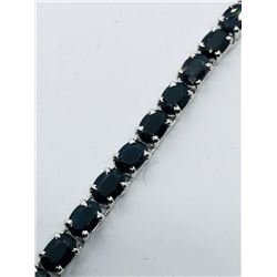 32) STERLING SILVER SAPPHIRE BRACELET