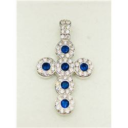 34) STERLING SILVER CUBIC ZIRCONIA PENDANT