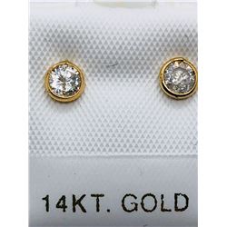 38) 14K YELLOW GOLD DIAMOND EARRINGS