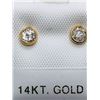 Image 1 : 38) 14K YELLOW GOLD DIAMOND EARRINGS