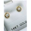 Image 2 : 38) 14K YELLOW GOLD DIAMOND EARRINGS