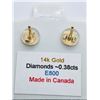 Image 4 : 38) 14K YELLOW GOLD DIAMOND EARRINGS
