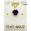 Image 1 : 39) 10K YELLOW GOLD AMETHYST & SAPPHIRE PENDANT