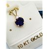 Image 2 : 39) 10K YELLOW GOLD AMETHYST & SAPPHIRE PENDANT