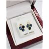 Image 2 : 40) 14K YELLOW GOLD SAPPHIRE & DIAMOND EARRINGS