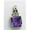 Image 1 : 41) STERLING SILVER AMETHYST & DIAMOND PENDANT