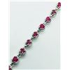 Image 1 : 44) STERLING SILVER RUBY BRACELET