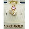 Image 1 : 47) 10K YELLOW GOLD CUBIC ZIRCONIA PENDANT