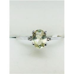 50) 10K W. GOLD TURKISH DIASPORE & DIAMOND RING