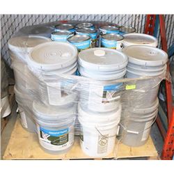 PALLET OF PAINTS AND STAINS,