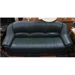 FOREST GREEN LEATHERETTE 80" SOFA
