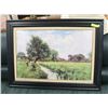 Image 1 : COUNTRY SCENE FRAMED PICTURE 38 W X 27 1/2 H