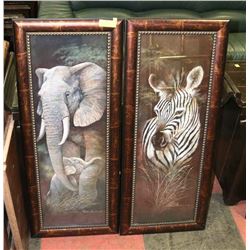 LOT OF 2 AFRICAN ANIMAL PRINT 16 1/2 W X 41 H