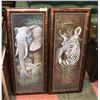 Image 1 : LOT OF 2 AFRICAN ANIMAL PRINT 16 1/2 W X 41 H