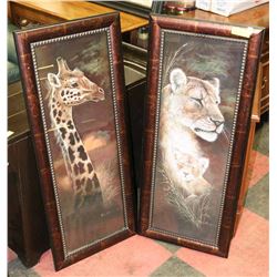 LOT OF 2 AFRICAN ANIMAL PRINT 16 1/2 W X 41 H