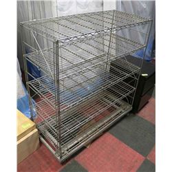 5 LEVEL WIRE CART ON WHEELS 41 1/2W X 18 D X 46 H