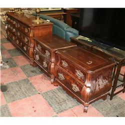 SOLID WOOD 6 DRAWER DRESSER WITH 2 MATCHING NIGHT