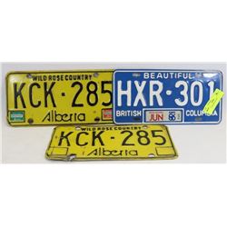 LOT OF 3 LICENSE PLATES