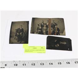 LOT OF 2 ANTIQUE DAQUERROTYPE TIN PICTURES.