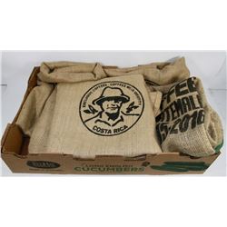 FLAT OF 5 NEW COFFEE BEAN SACKS