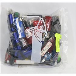 BAG OF ASSORTED LIGHTERS, SOME MAY BE EMPTY, FULL