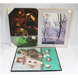 LOT OF 3 ASSORTED PICTURES