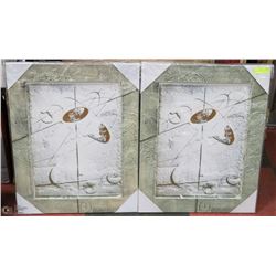 PAIR OF NEW MODERN WALL ART PIECES