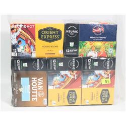 BAG WITH 5 ASSORTED PKS OF 12 KEURIG K-CUP COFFEE
