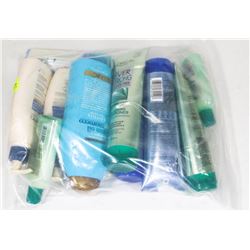 BAG OF ASSORTED LOTIONS AND SKIN CREAMS